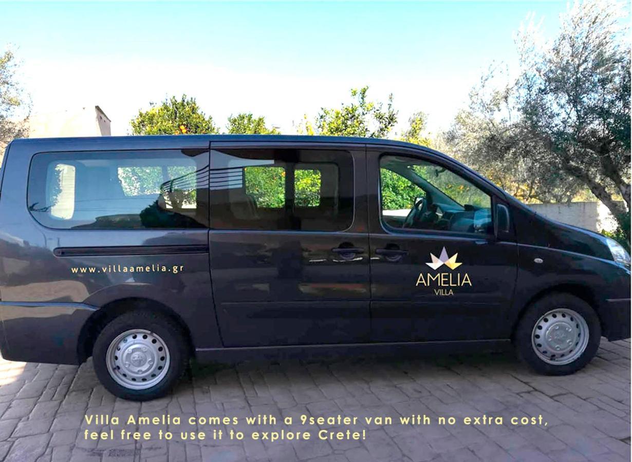 Villa Amelia I Free 9 Seater Mini Van & Pool Kalathas Bagian luar foto